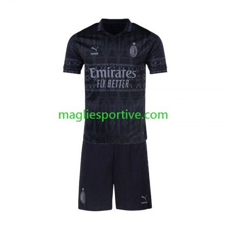 Completo Calcio AC Milan Bambino Divisa Quarta Nero 2023-2024